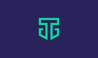 tg-logo. abstracte letter t en g in het schild. moderne en strakke lijnkunststijl. vector illustratie