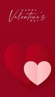 Valentijnsdag achtergrondontwerp met tekstruimte met rode en witte kleur van hartvorm. vector