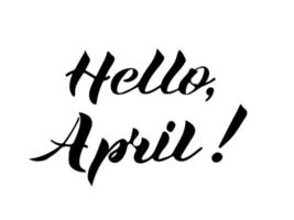 vectorillustratie. hallo april belettering. vector