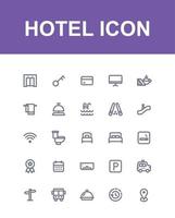 platte set hotel- en restaurantpictogrammen vector