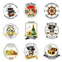Piraten emblemen stickers instellen vector