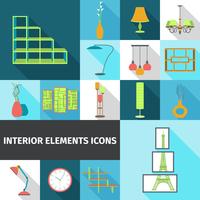 interieurelementen plat vector