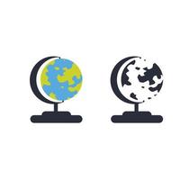 vectorillustrator van twee globes met silhouetten vector