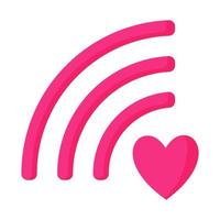 communicatie of wifi-symbool met een hart. bruiloft en valentijn dag concept. vector