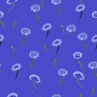 patroon van korenbloemen op een blauwe achtergrond vector