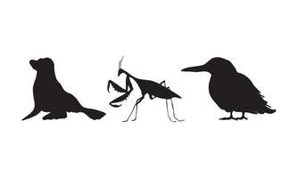 het abstracte object in hedendaagse scandinavische stijlen. silhouet inkt vector illustraties van dieren