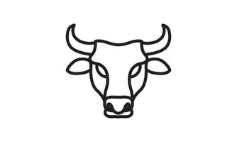 stier vector lijn pictogram, dierenkop vector lijntekeningen, geïsoleerde dieren illustratie voor logo desain