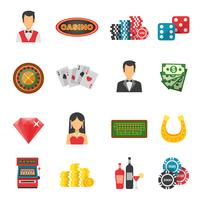 Casino pictogrammen instellen vector