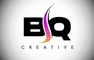 bq letter logo-ontwerp met creatieve shoosh en moderne look vector