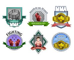 Mma vecht emblemen labelset vector