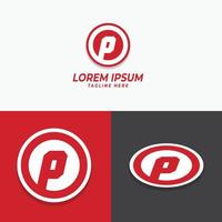 eerste p cirkel logo sjabloon vector