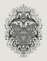 illustratie vector pentagram symbool gravure ornament stijl