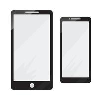 mockup-set voor smartphones. mockup realistische modellen smartphone met schaduw en lege schermen vector