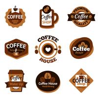 Koffieetiketten instellen vector