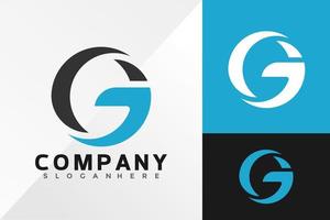 g negatieve ruimte logo ontwerp vector illustratie sjabloon