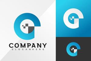 letter g pixel creatief logo ontwerp vector illustratie sjabloon