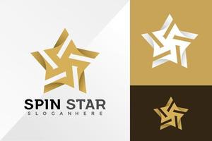 luxe spin ster logo ontwerp vector illustratie sjabloon