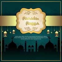 ramadan kareem achtergrond luxe goud exclusieve uitnodigingskaart ontwerpsjabloon premium vector