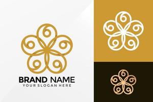 luxe bloem klaver logo vector ontwerp. merkidentiteit embleem, ontwerpen concept, logo's, logo element voor sjabloon.