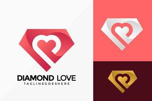 premium luxe diamant liefde logo vector ontwerp. abstract embleem, ontwerpen concept, logo's, logo element voor sjabloon.