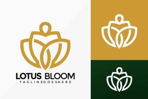 premium bloem lotus bloei logo vector ontwerp. abstract embleem, ontwerpen concept, logo's, logo element voor sjabloon.