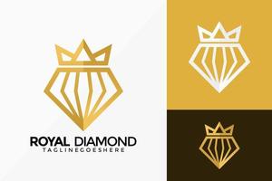 premium luxe koninklijke diamant logo vector ontwerp. abstract embleem, ontwerpen concept, logo's, logo element voor sjabloon.