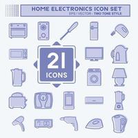 icon set home electronics - line cut - eenvoudige illustratie, bewerkbare slag vector