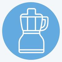 pictogram keukenmachine - blauwe ogen stijl - eenvoudige illustratie, bewerkbare slag vector