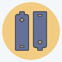 pictogram batterijen - kleur partner stijl - eenvoudige illustratie, bewerkbare slag vector