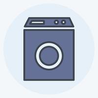pictogram wasmachine - kleur partner stijl - eenvoudige illustratie, bewerkbare lijn vector
