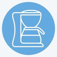 pictogram koffiezetapparaat - blauwe ogen stijl - eenvoudige illustratie, bewerkbare beroerte vector