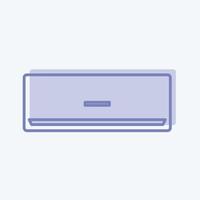 pictogram airconditioner - tweekleurige stijl - eenvoudige illustratie, bewerkbare slag vector