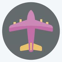 pictogram vliegtuig - vlakke stijl - eenvoudige illustratie, bewerkbare beroerte vector