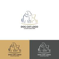 kat gegraveerd in een witte hond. dier logo concept vector