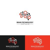 hoofd menselijke slimme technologie logo vector, hersenen menselijke kunstmatige logo type, pictogram vector, slimme tech logo vector