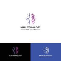 hoofd menselijke slimme technologie logo vector, hersenen menselijke kunstmatige logo type, pictogram vector, slimme tech logo vector