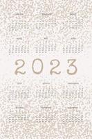 2023 kalender met retro lettertype en grunge textuur achtergrond vector