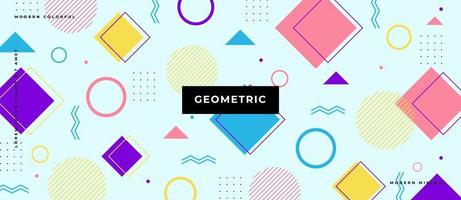 kleurrijke geometrische naadloze patroonachtergrond in de stijl van Memphis. vector