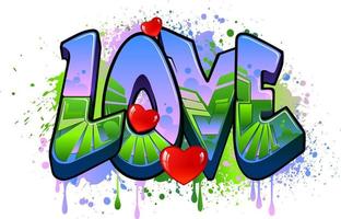 liefde in graffitikunst vector