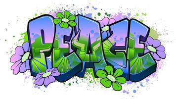 vrede in graffitikunst vector