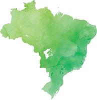 kleurrijke geïsoleerde Brazilië kaart in aquarel vector