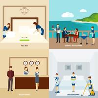 Hotel Personeel Flat vector