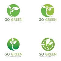 ga groen eco boom blad logo sjabloonontwerp