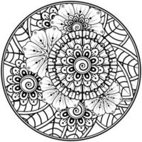 mehndi bloem voor henna, mehndi, tatoeage, decoratie. decoratief ornament in etnische oosterse stijl, doodle ornament, schets hand tekenen. kleurboek pagina. vector