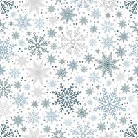 eenvoudig kerst naadloos patroon. sneeuwvlokken met verschillende ornamenten. op witte achtergrond vector