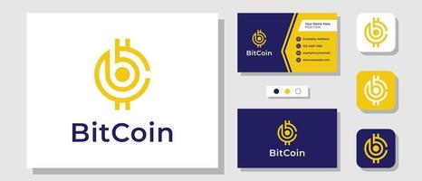 beginletter bc crypto munt digitale valuta cirkel logo ontwerp met lay-out sjabloon visitekaartje vector