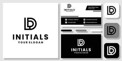 beginletter ld monogram pictogram creatief logo ontwerp inspiratie met lay-out sjabloon visitekaartje vector