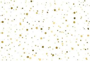 magisch gouden sterren confetti patroon, gouden achtergrond vector