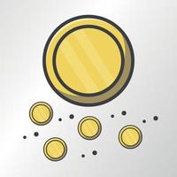 gloeiende gouden munt of geld vectorillustratie vector