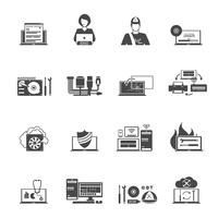 Computer Service Icons Set vector